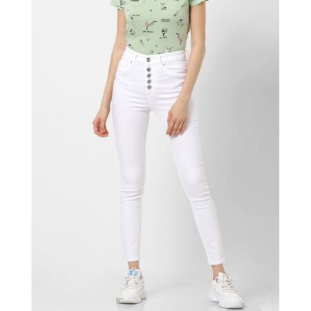 Fashionboxs white high rise skinny fit jeans